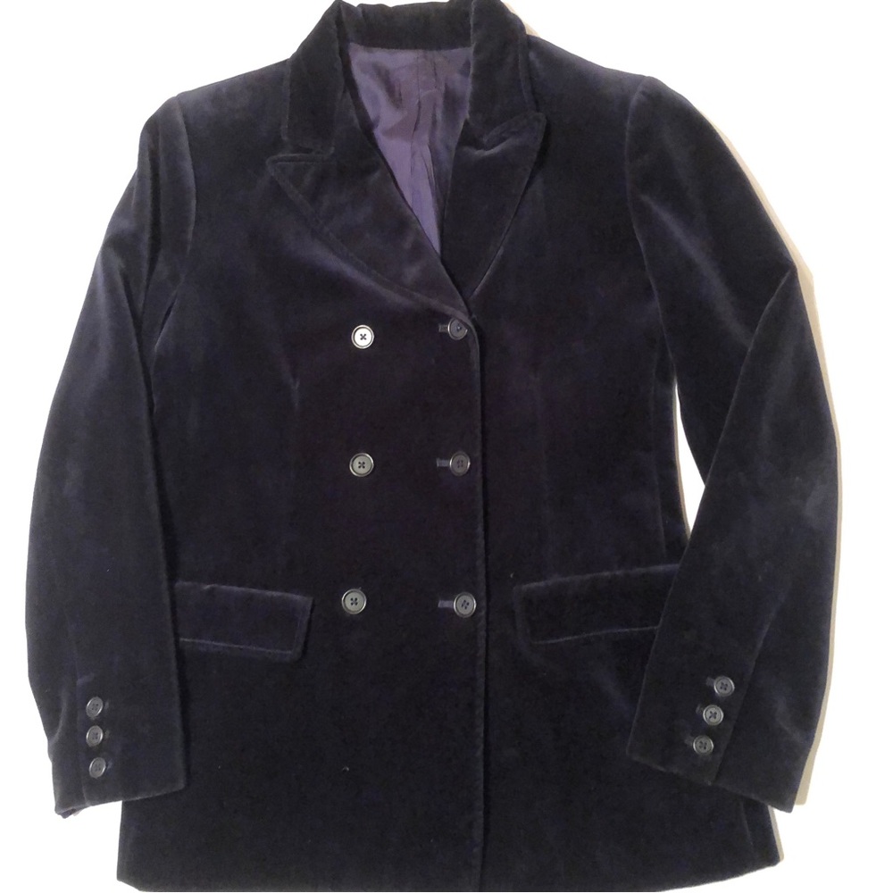 Navy Blue Velvet Blazer size 6-8 (?)